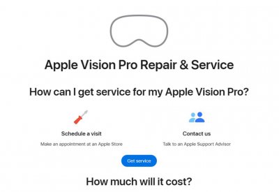 ​苹果公布Vision Pro头显维修费用：换玻璃799美元，最高2399美元